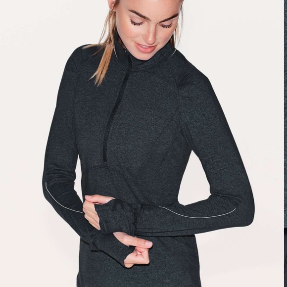 Lululemon Extra Mile 1/2 Zip / Heathered Nocturnal Teal/Black /‎ 4 - Picture 4 of 5